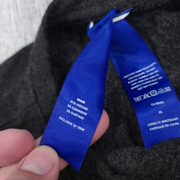 Kit and Ace Womens Wave Long Sleeve Shirt Dress Size 0 Gray Midi Fitted Cashmere - Picture 7 of 7